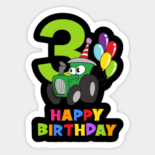 3rd Birthday Party 3 Year Old Three Years Sticker